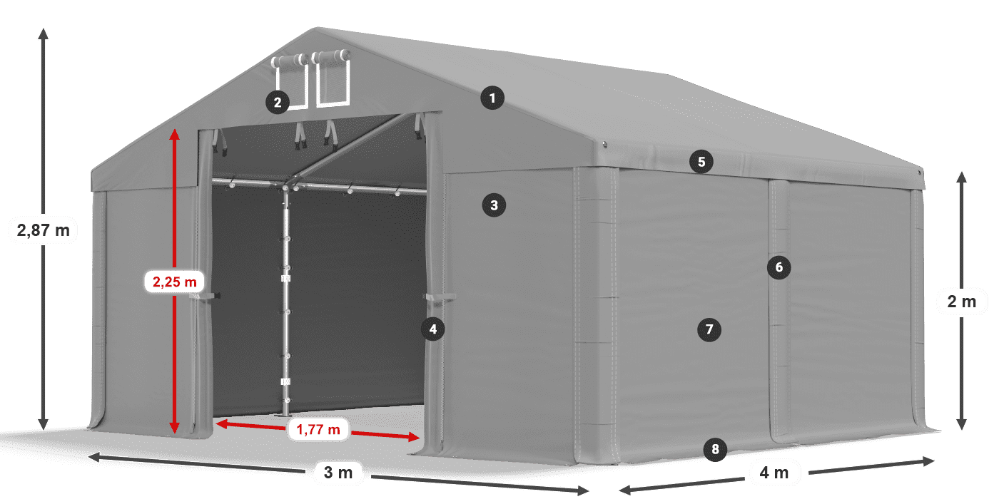 Streha: SD 560 PVC Stene: MS 580 PVC Legenda 2 m