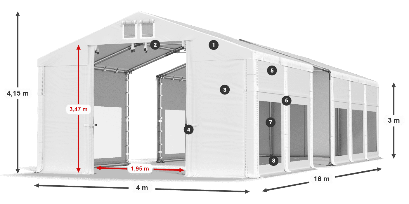 Streha: FR 620 PVC Stene: MS 580 PVC 3 m legenda