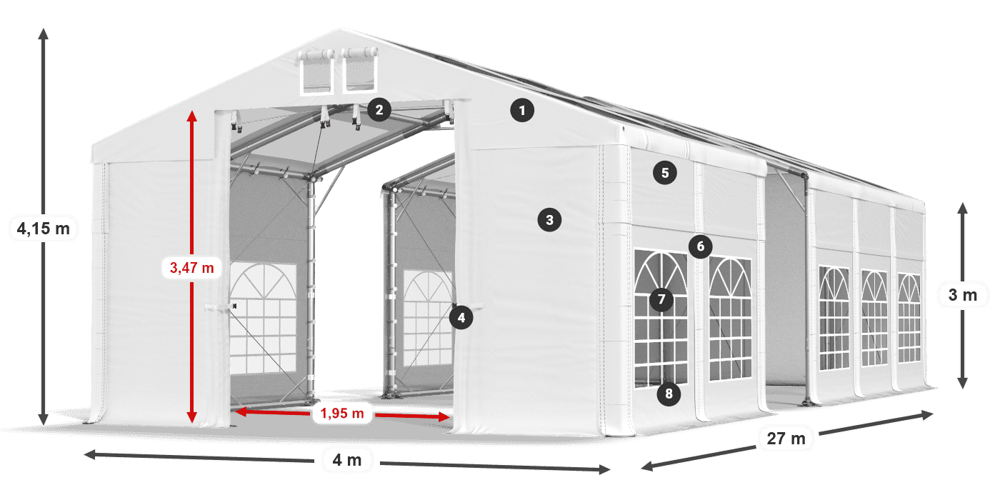 Streha: MS T 580 PVC Stene: SD I 500 PVC 3 m Legenda
