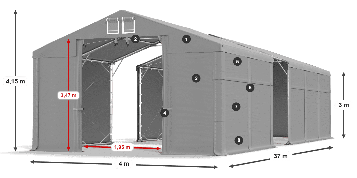 Streha: MS 580 PVC Stene: SD 500 PVC 3 m legenda