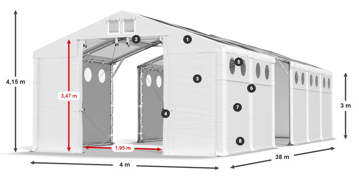 Streha: MS T 580 PVC Stene: SD O 500 PVC 3 m legenda