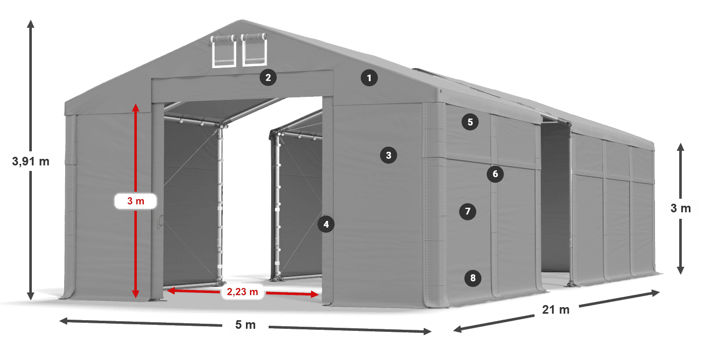 Streha: FR 620 PVC Stene: SD 500 PVC 3 m legenda