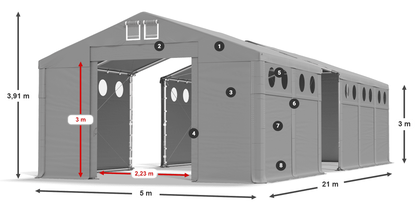 Streha: MS 580 PVC Stene: SD O 500 PVC 3 m legenda