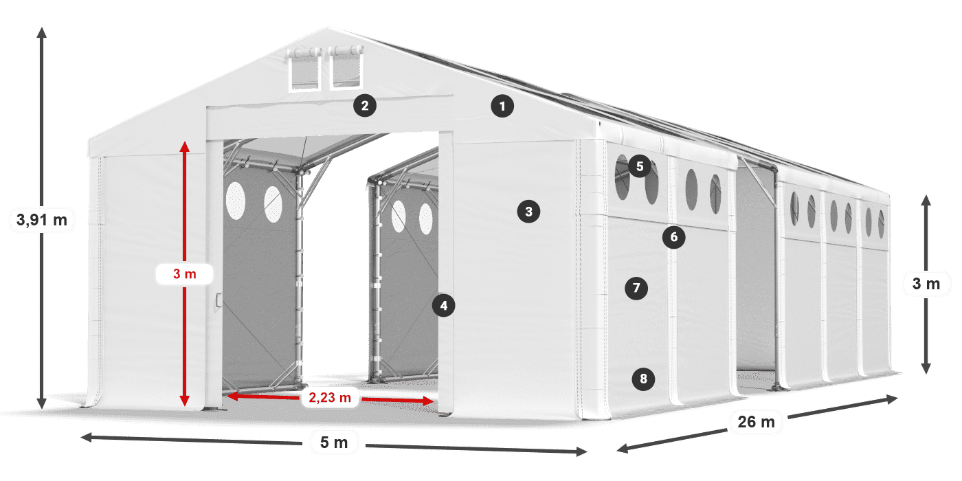 Streha: MS T 580 PVC Stene: SD O 500 PVC 3 m legenda