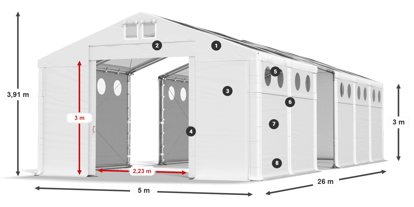Streha: MS T 580 PVC Stene: SD O 500 PVC 3 m legenda