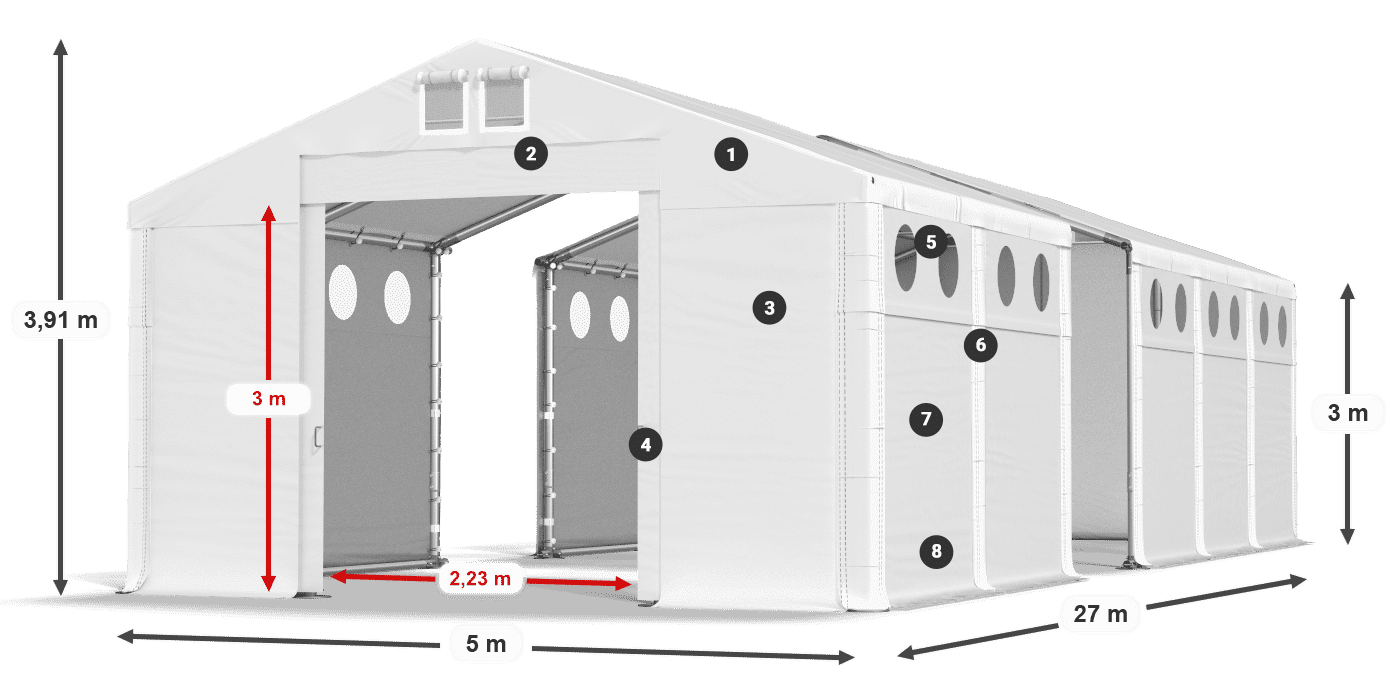 Streha: FR 620 PVC Stene: MS O 580 PVC 3 m legenda