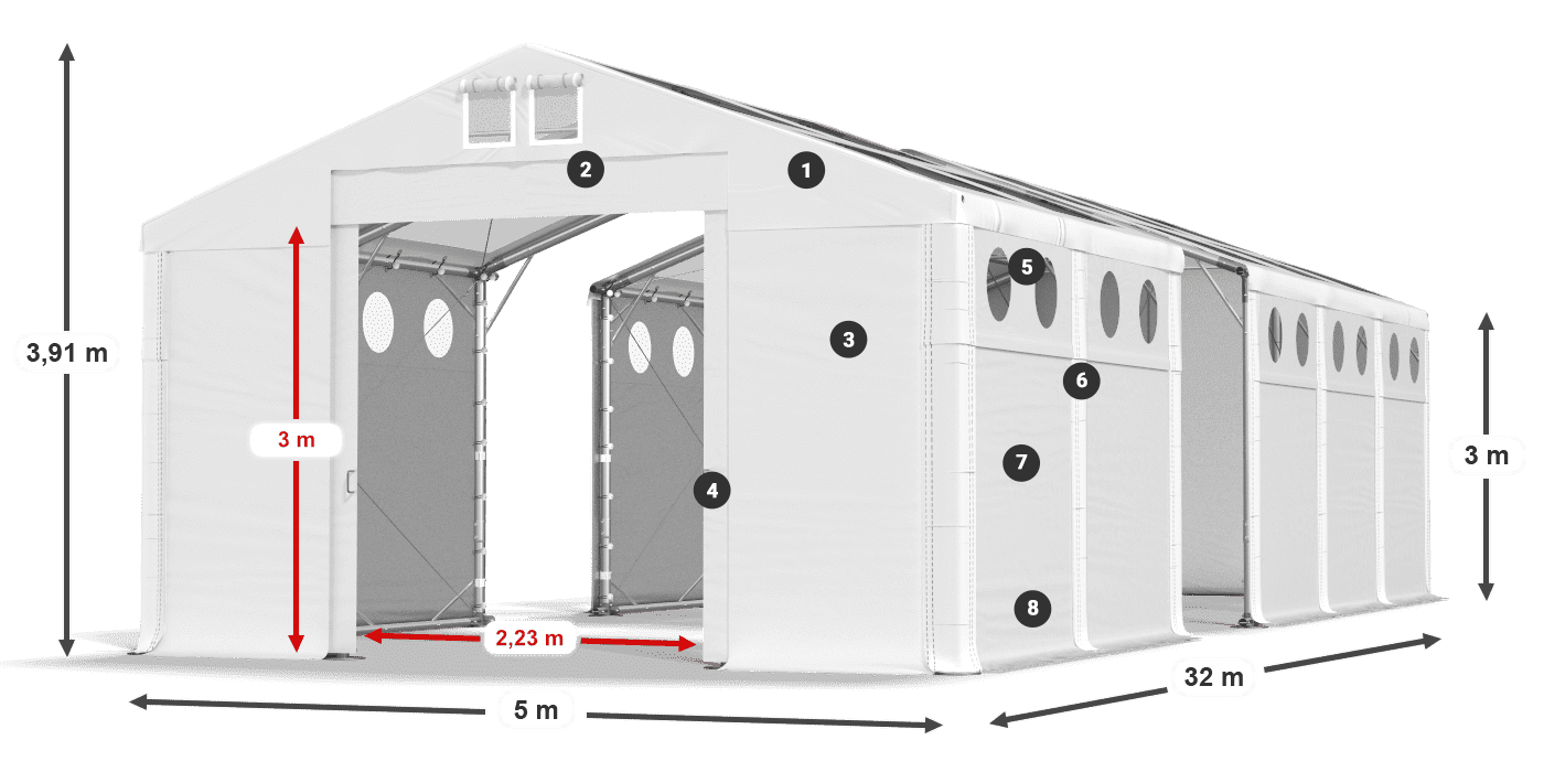 Streha: MS T 580 PVC Stene: SD O 500 PVC 3 m legenda