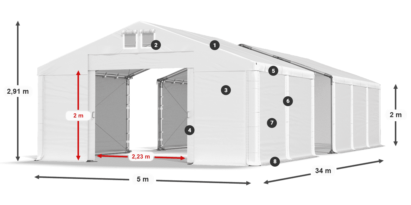 Streha: MS 580 PVC Stene: SD 500 PVC 2 m legenda