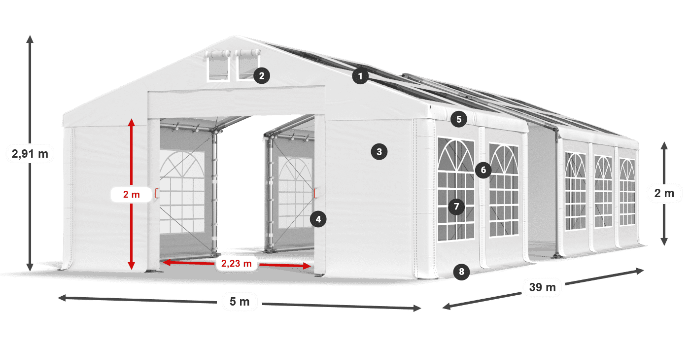 Streha: MS 580 PVC Stene: SD 500 PVC 2 m legenda