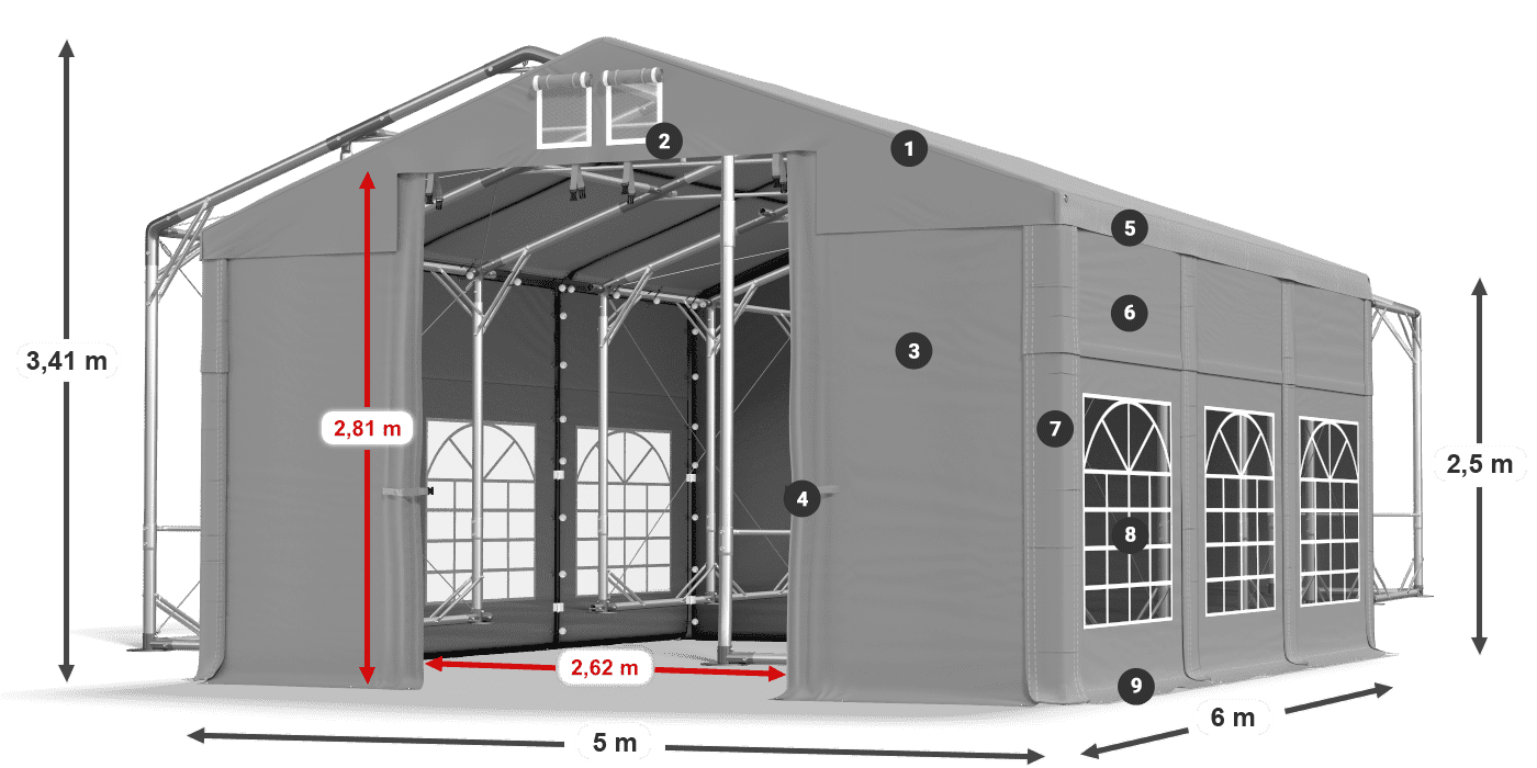 Streha: HFR 750 PVC Stene: SD 500 PVC