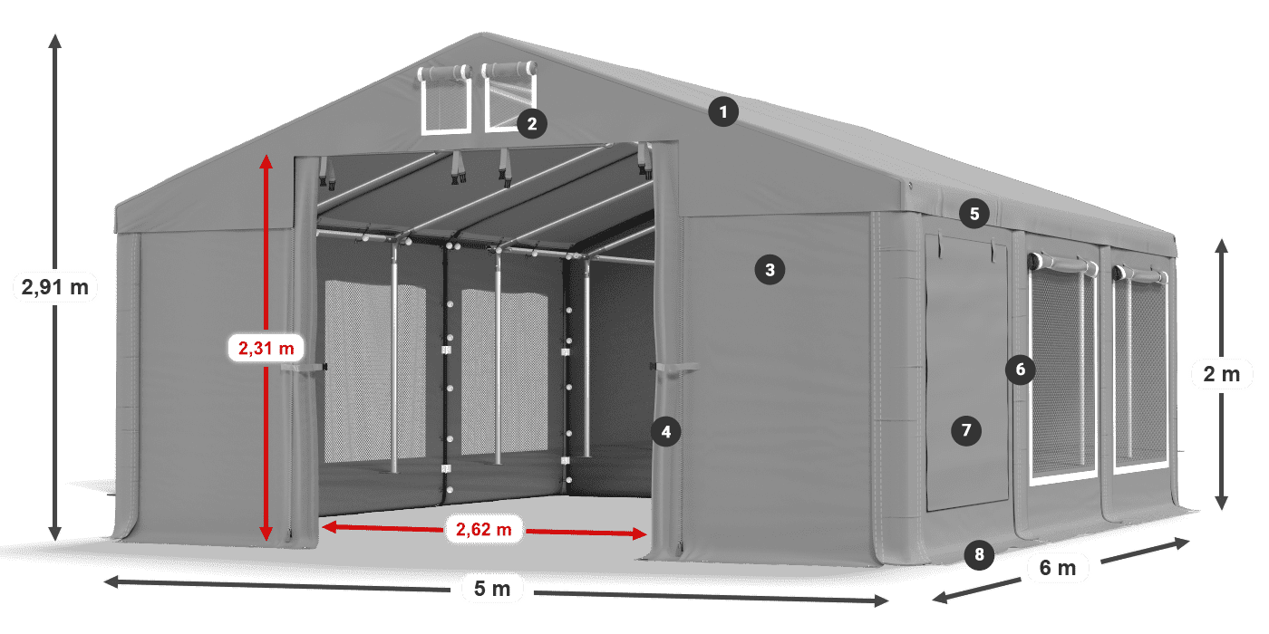 Streha: HFR 750 PVC Stene: SD 500 PVC