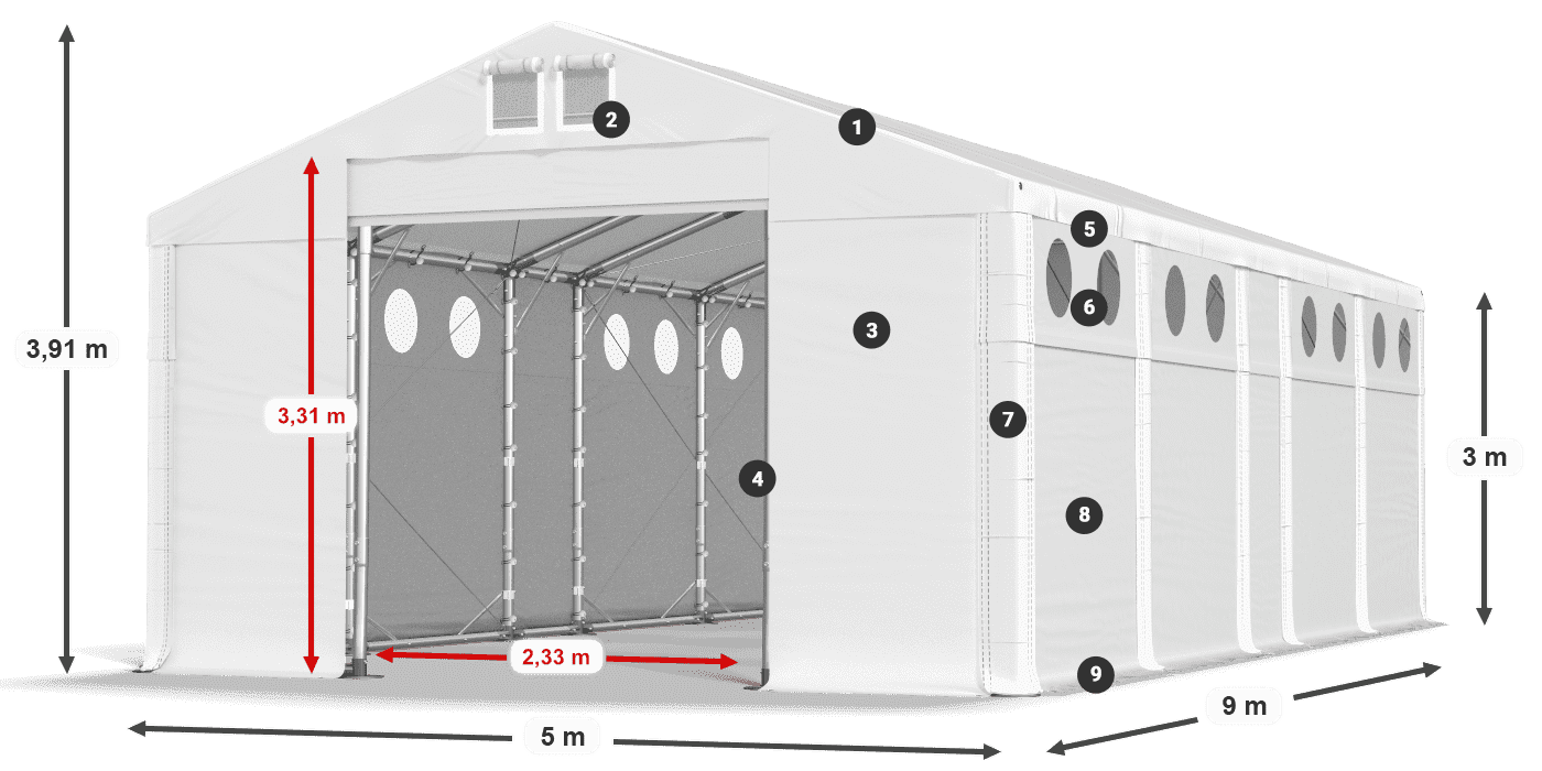 Streha: MS 580 PVC Stene: SD O 500 PVC 3 m legenda