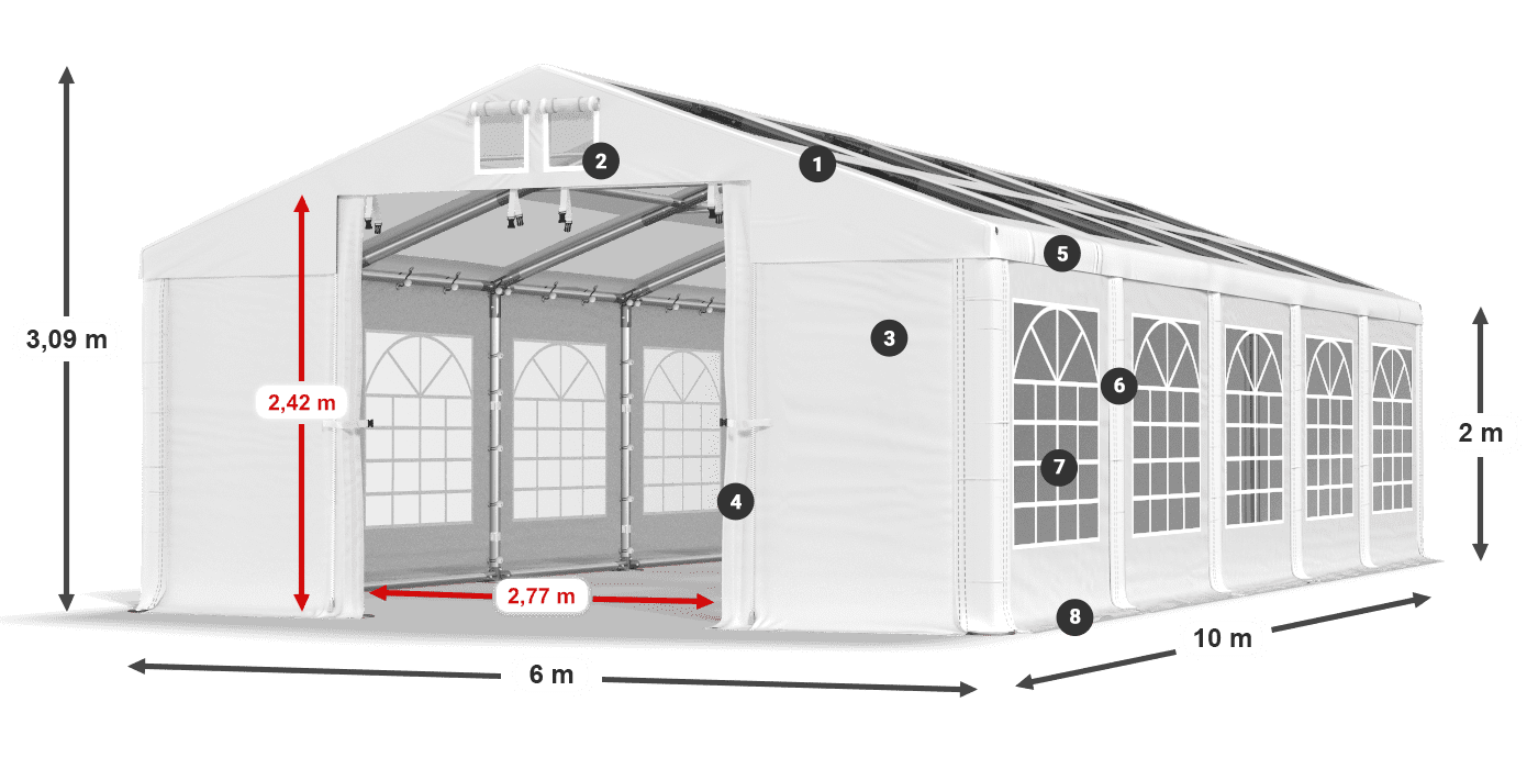 Streha: MS 580 PVC Stene: SD 500 PVC 2 m legenda