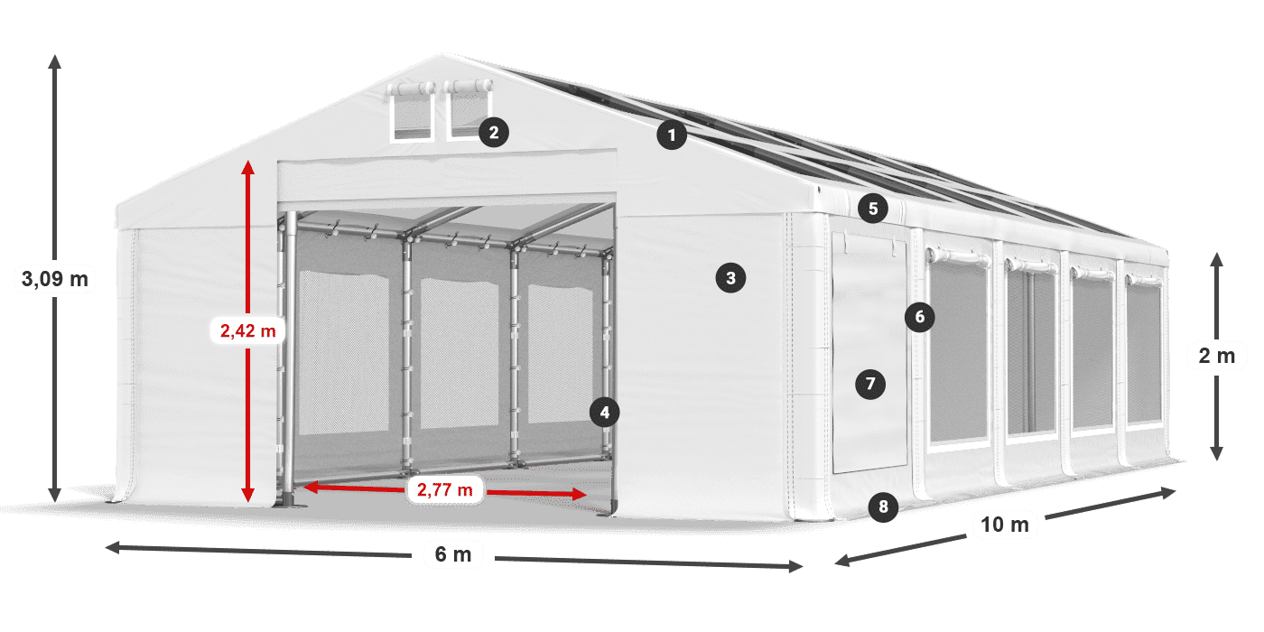 Streha: MS T 580 PVC Stene: SDM 500 PVC 2 m legenda