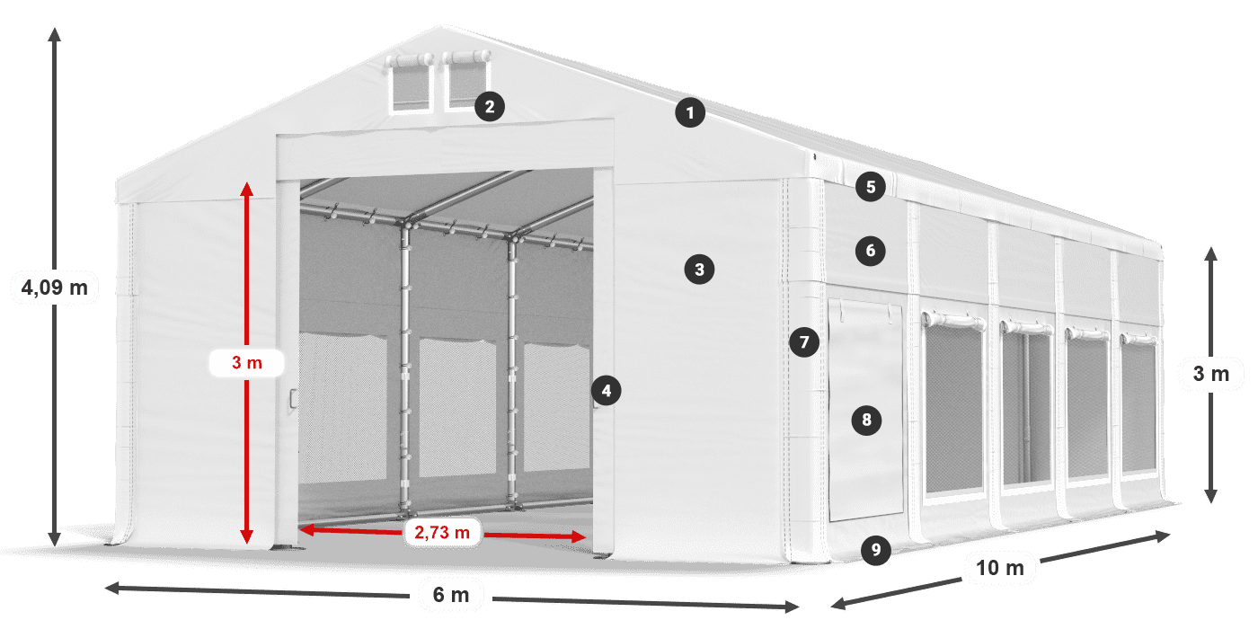 Streha: FR 620 PVC Stene: SD 500 PVC 3 m legenda