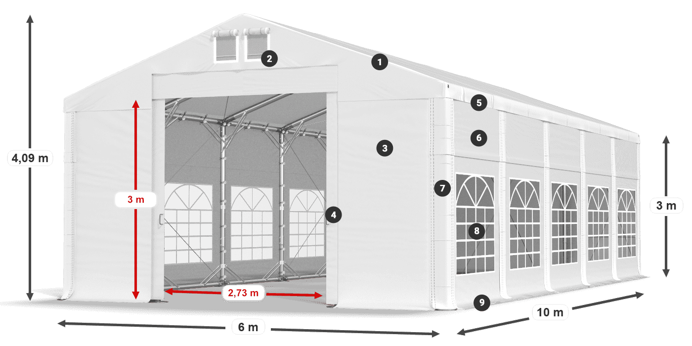 Streha: MS 580 PVC Stene: FR 620 PVC 3 m legenda