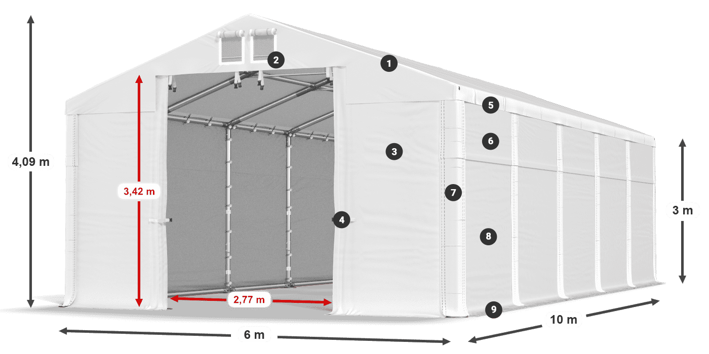 Streha: MS 580 PVC Stene: SD 500 PVC 3 m legenda