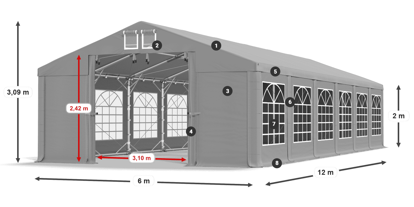 Streha: HFR 750 PVC Stene: SD 500 PVC