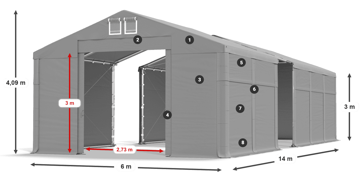 Streha: MS 580 PVC Stene: SD 500 PVC 3 m legenda