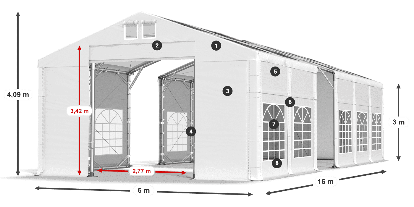 Streha: MS T 580 PVC Stene: SD I 500 PVC 3 m Legenda