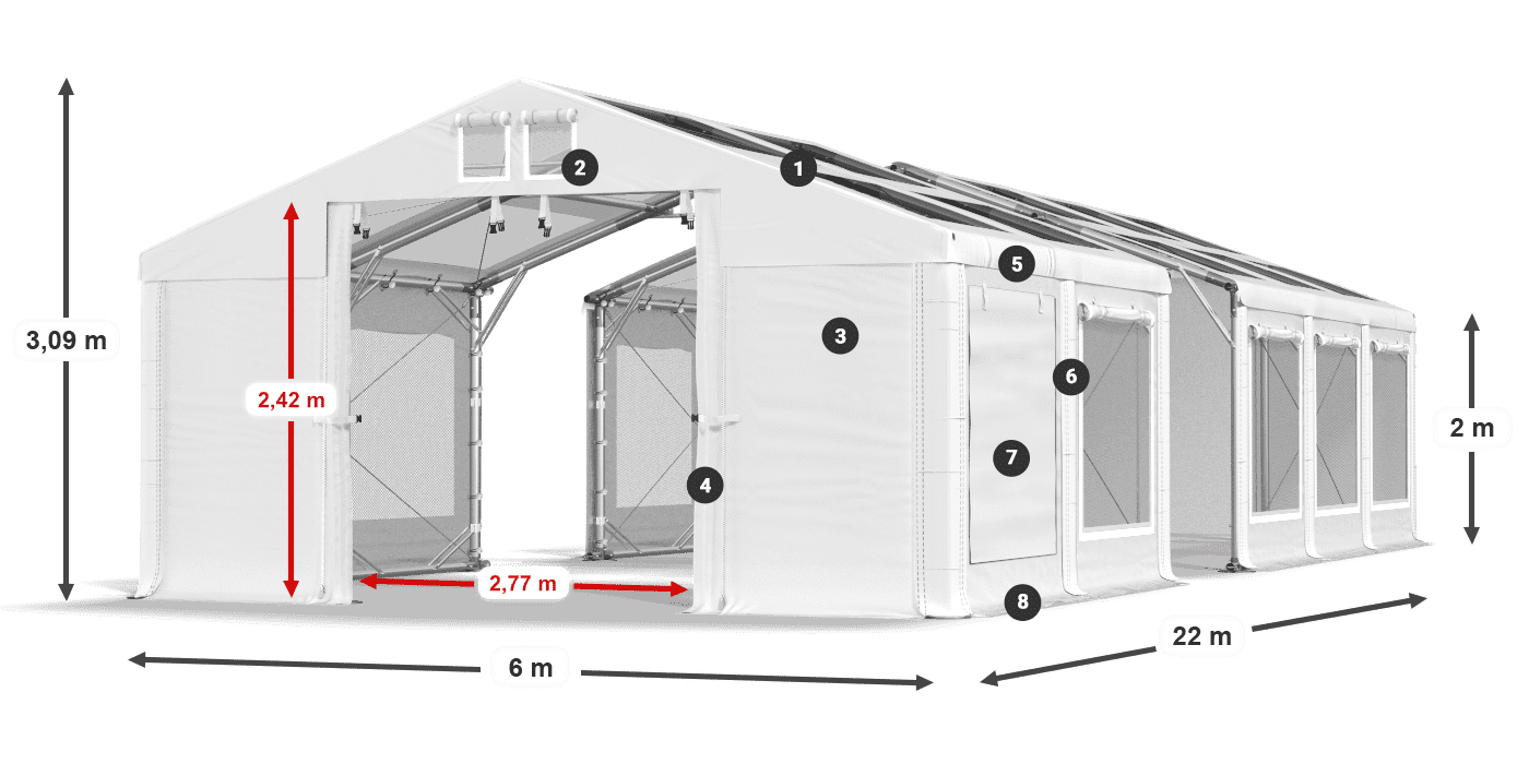 Streha: MS T 580 PVC Stene: SDM 500 PVC 2 m legenda