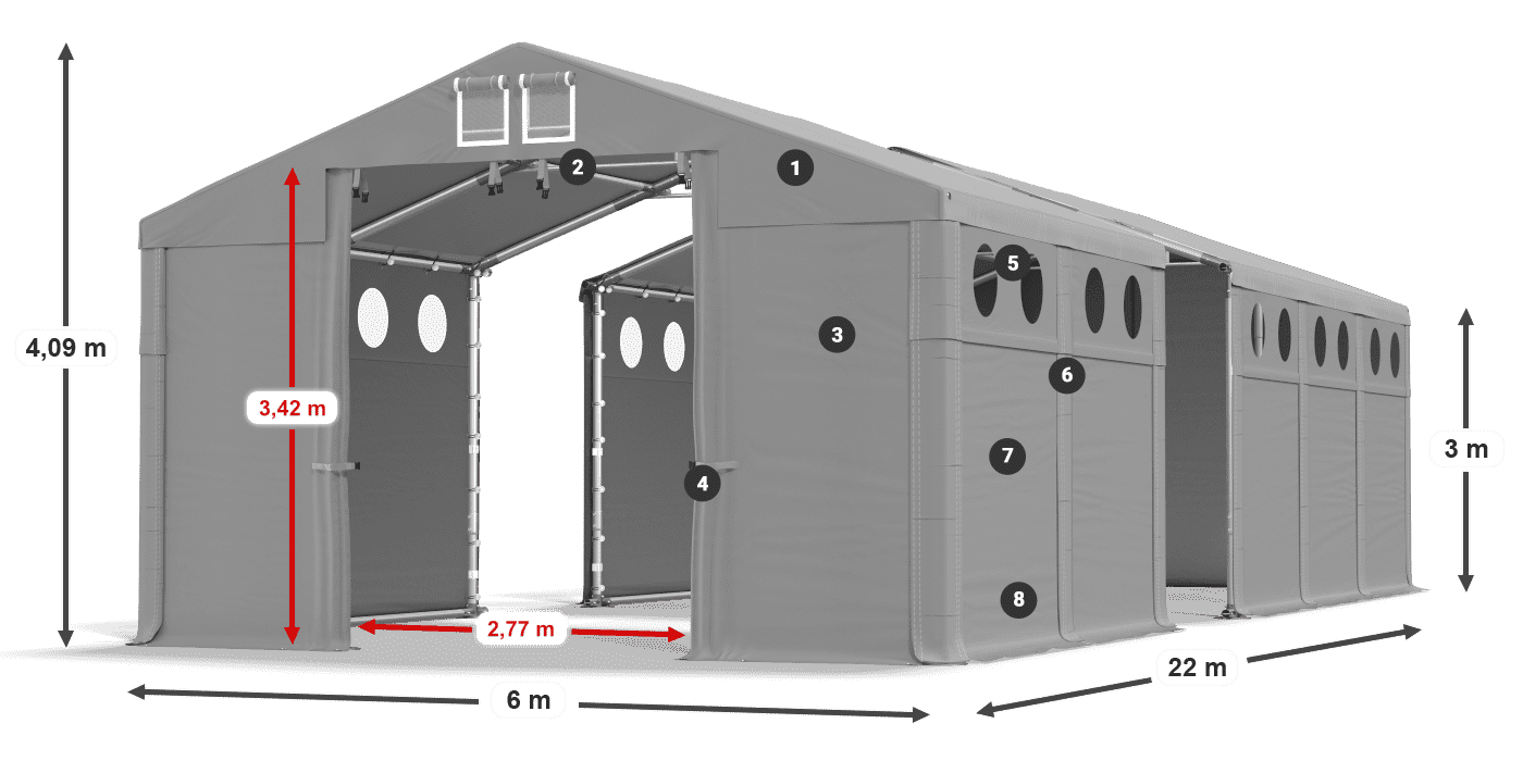 Streha: SD 560 PVC Stene: FR O 620 PVC Legenda 3m