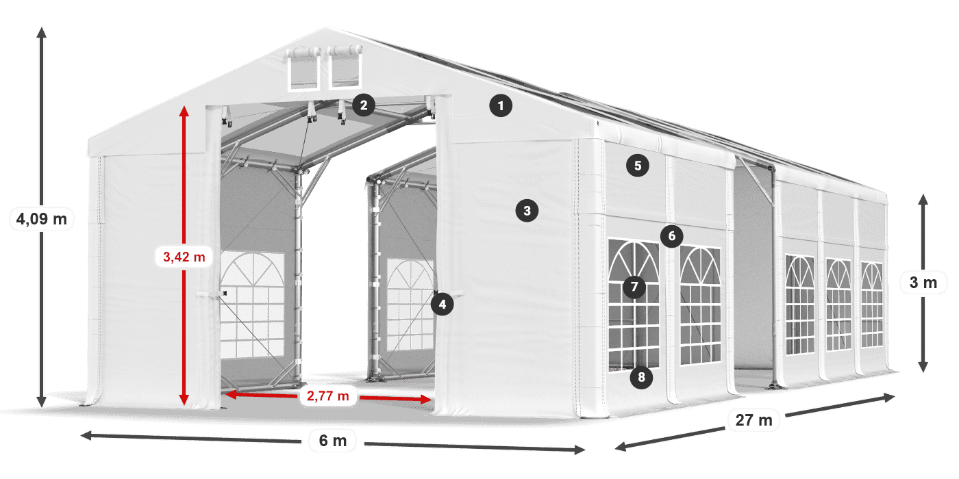 Streha: MS T 580 PVC Stene: FR 620 PVC 3 m legenda