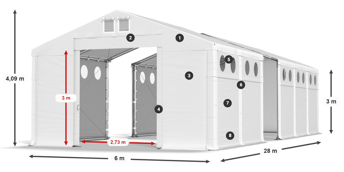Streha: MS 580 PVC Stene: FR O 620 PVC 3 m legenda