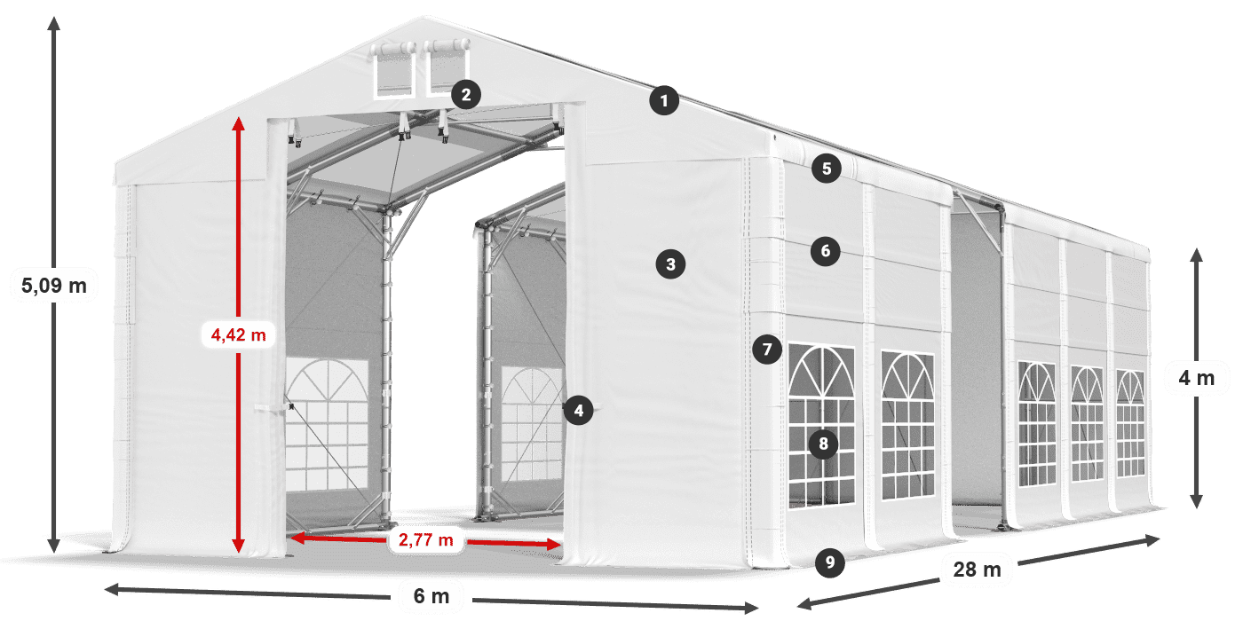 Streha: MS T 580 PVC Stene: SD 500 I PVC 4 m Legenda