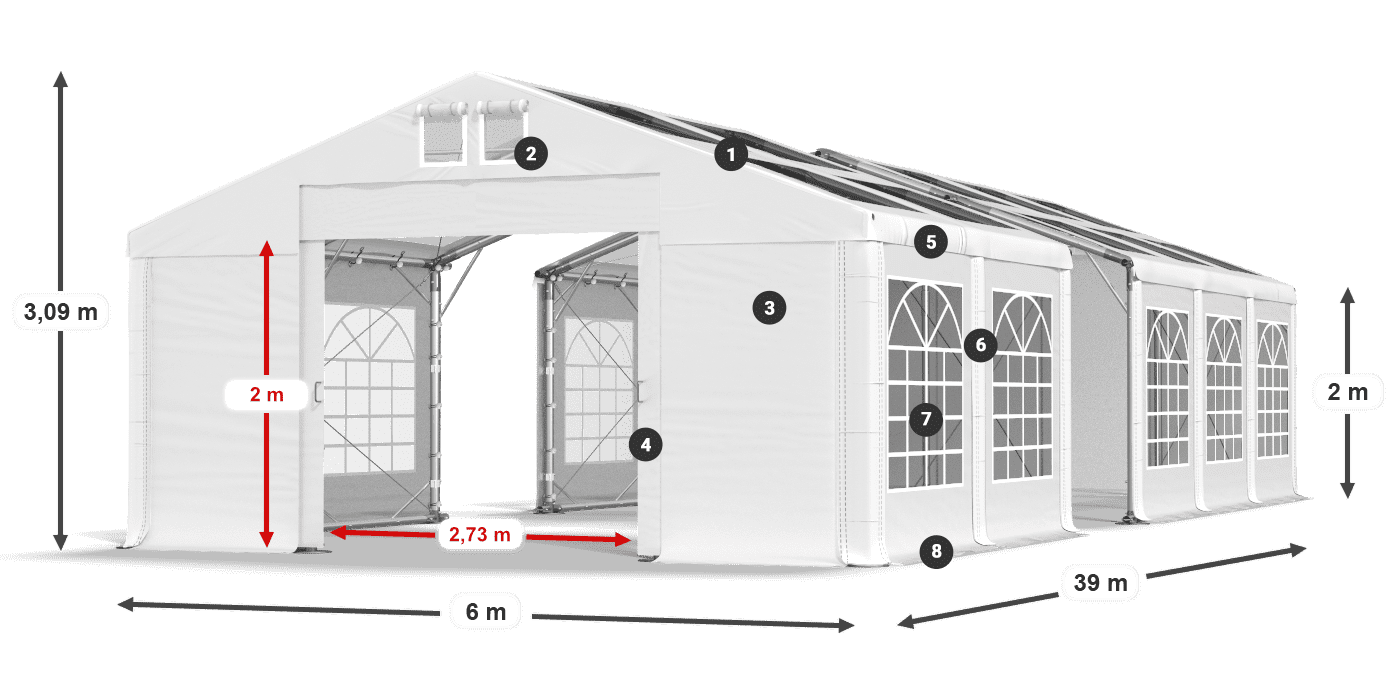 Streha: MS 580 PVC Stene: SD 500 PVC 2 m legenda