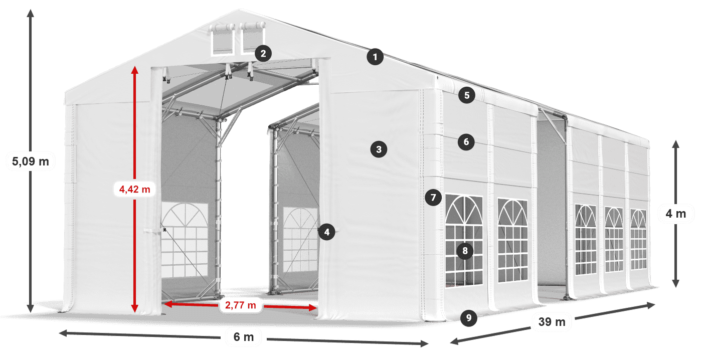 Streha: MS T 580 PVC Stene: SD 500 I PVC 4 m Legenda