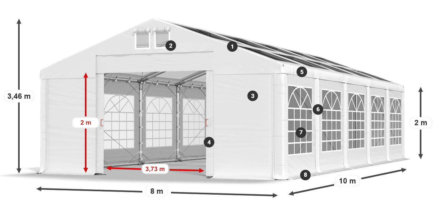 Streha: MS 580 PVC Stene: SD 500 PVC 2 m legenda