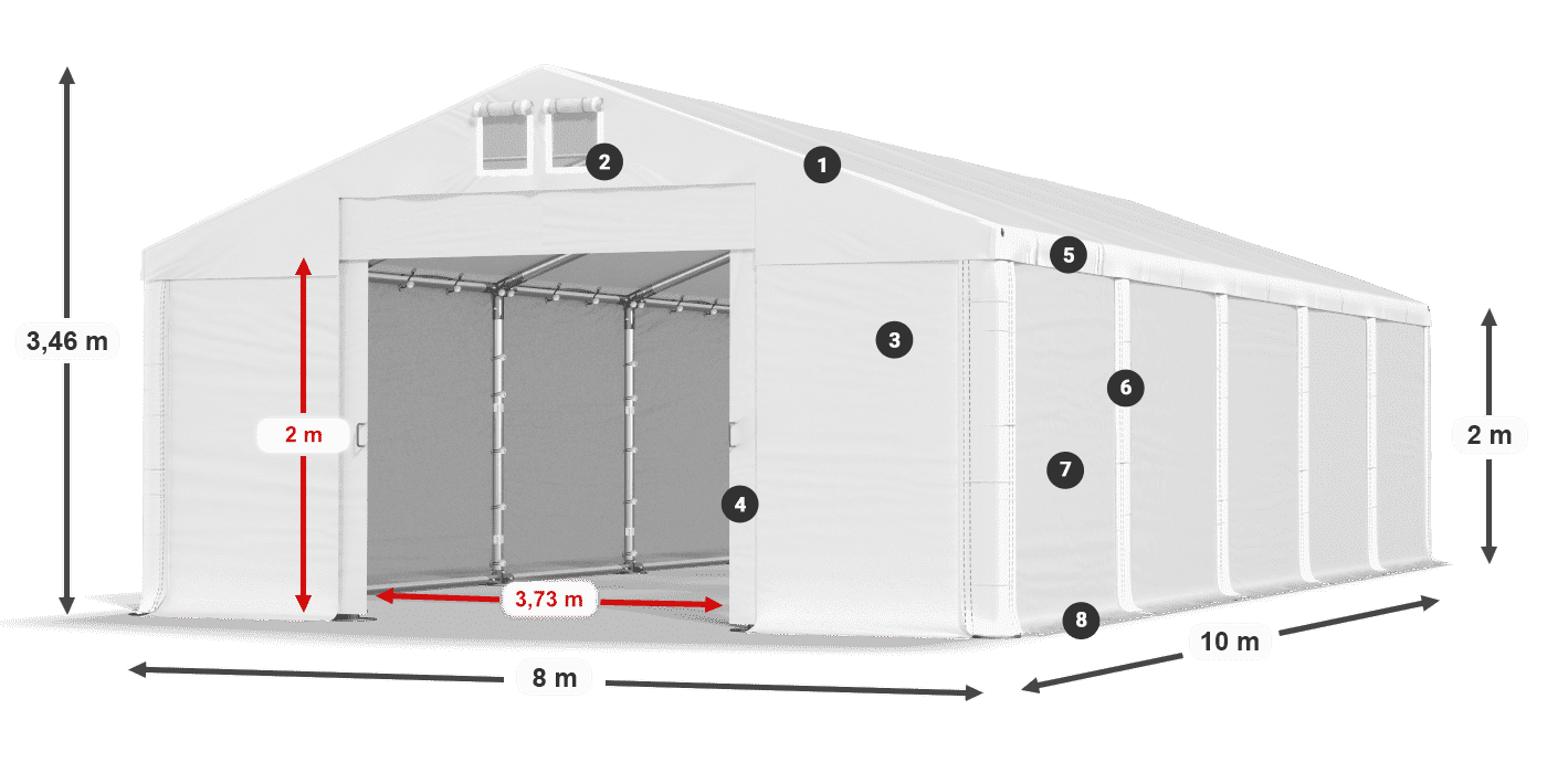 Streha: MS 580 PVC Stene: SD 500 PVC 2 m legenda
