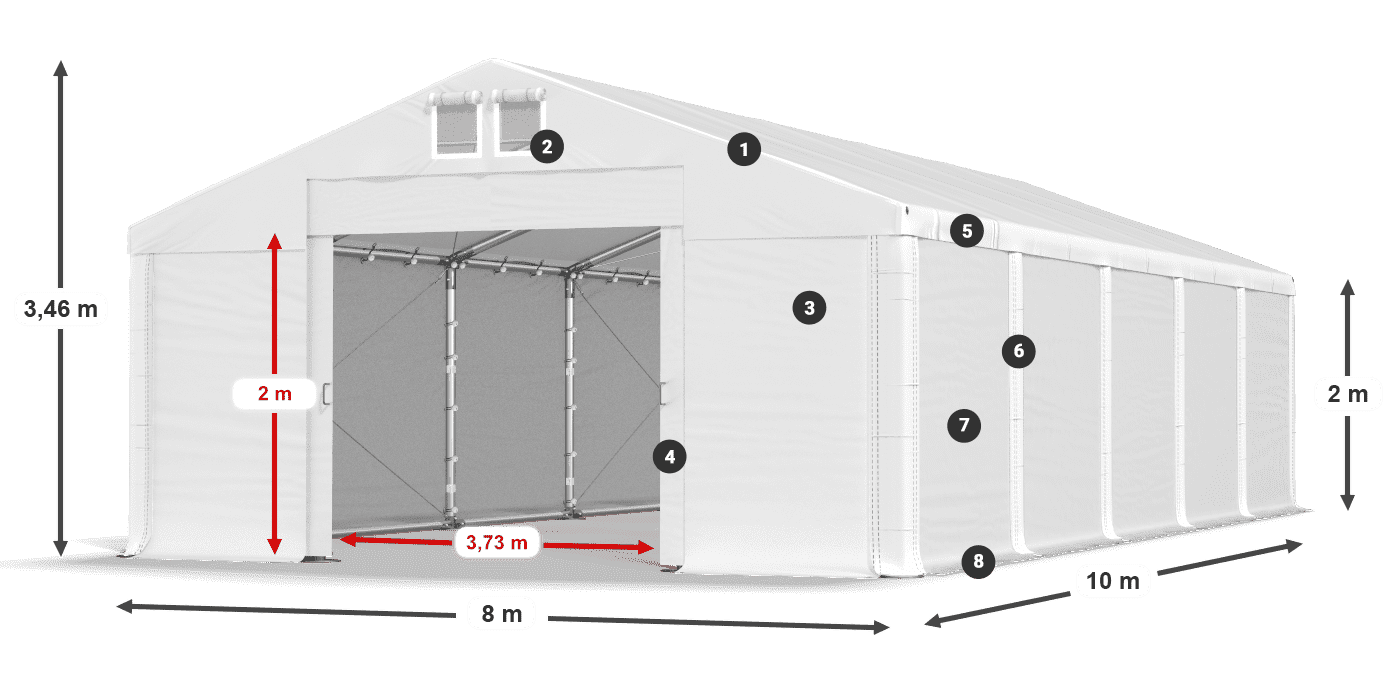 Streha: SD 560 PVC Stene: MS 580 PVC Legenda 2 m