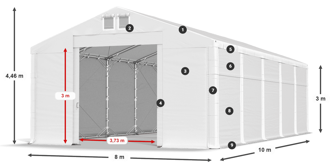 Streha: FR 620 PVC Stene: SD 500 PVC 3 m legenda