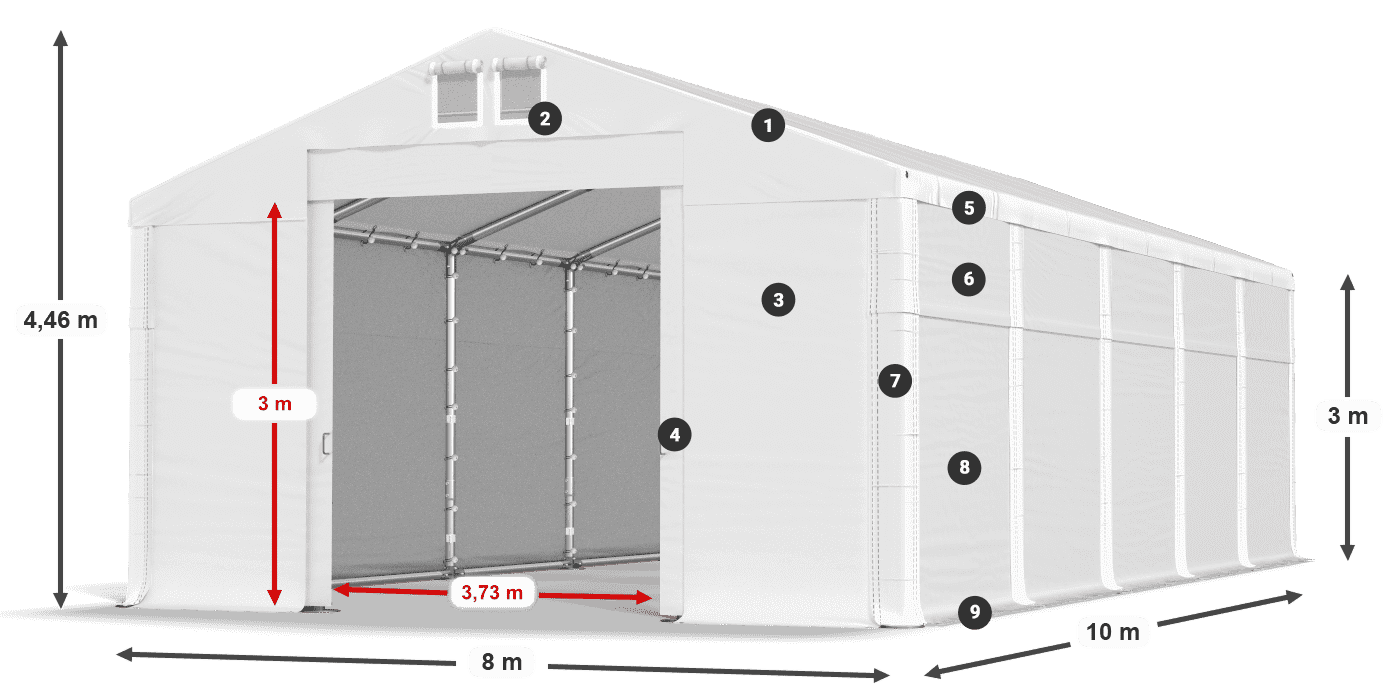 Streha: FR 620 PVC Stene: SD 500 PVC 3 m legenda