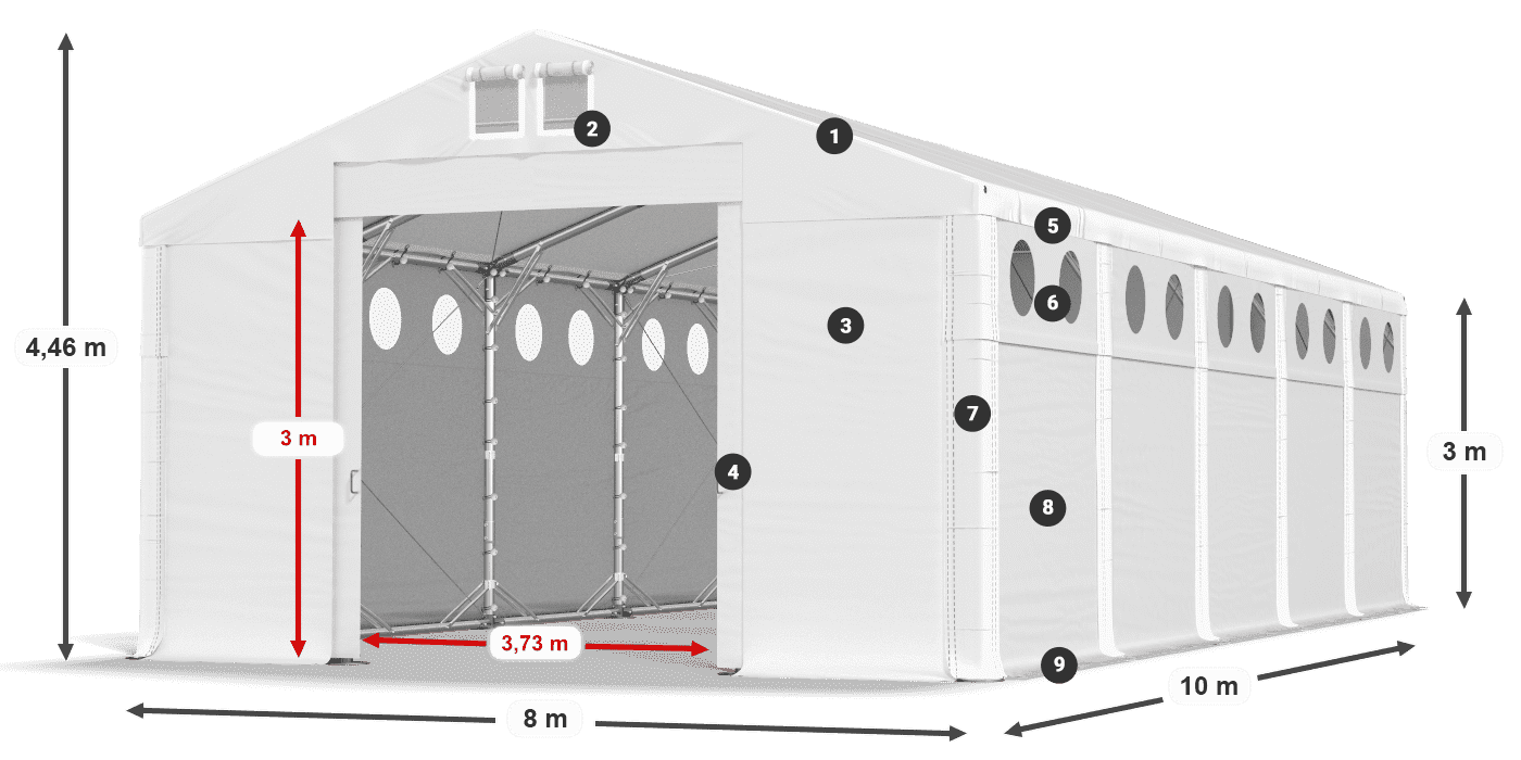 Streha: MS 580 PVC Stene: SD O 500 PVC 3 m legenda