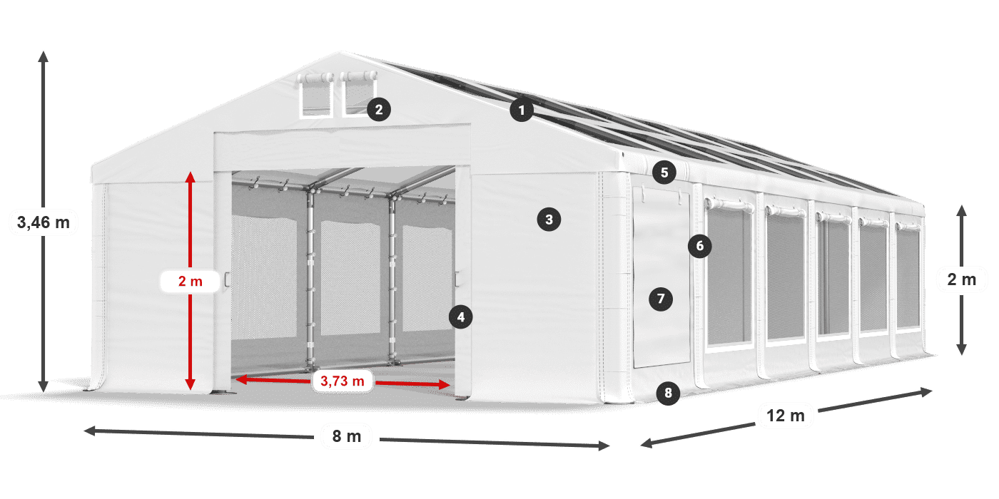 Streha: MS T 580 PVC Stene: SDM 500 PVC 2 m legenda