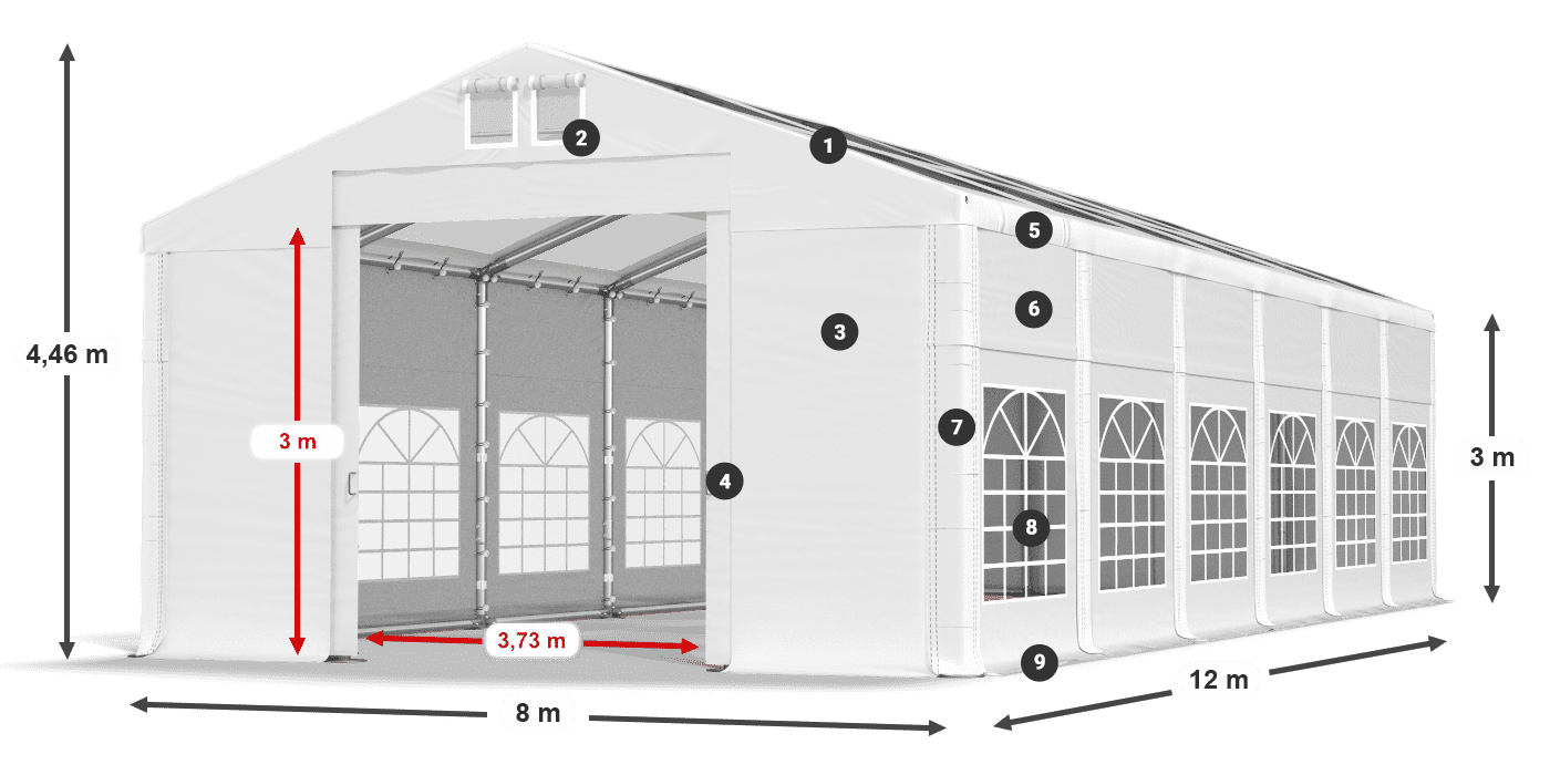 Streha: MS T 580 PVC Stene: SD I 500 PVC 3 m Legenda