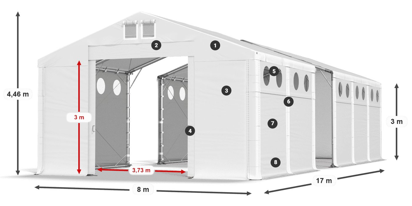 Streha: MS 580 PVC Stene: SD O 500 PVC 3 m legenda