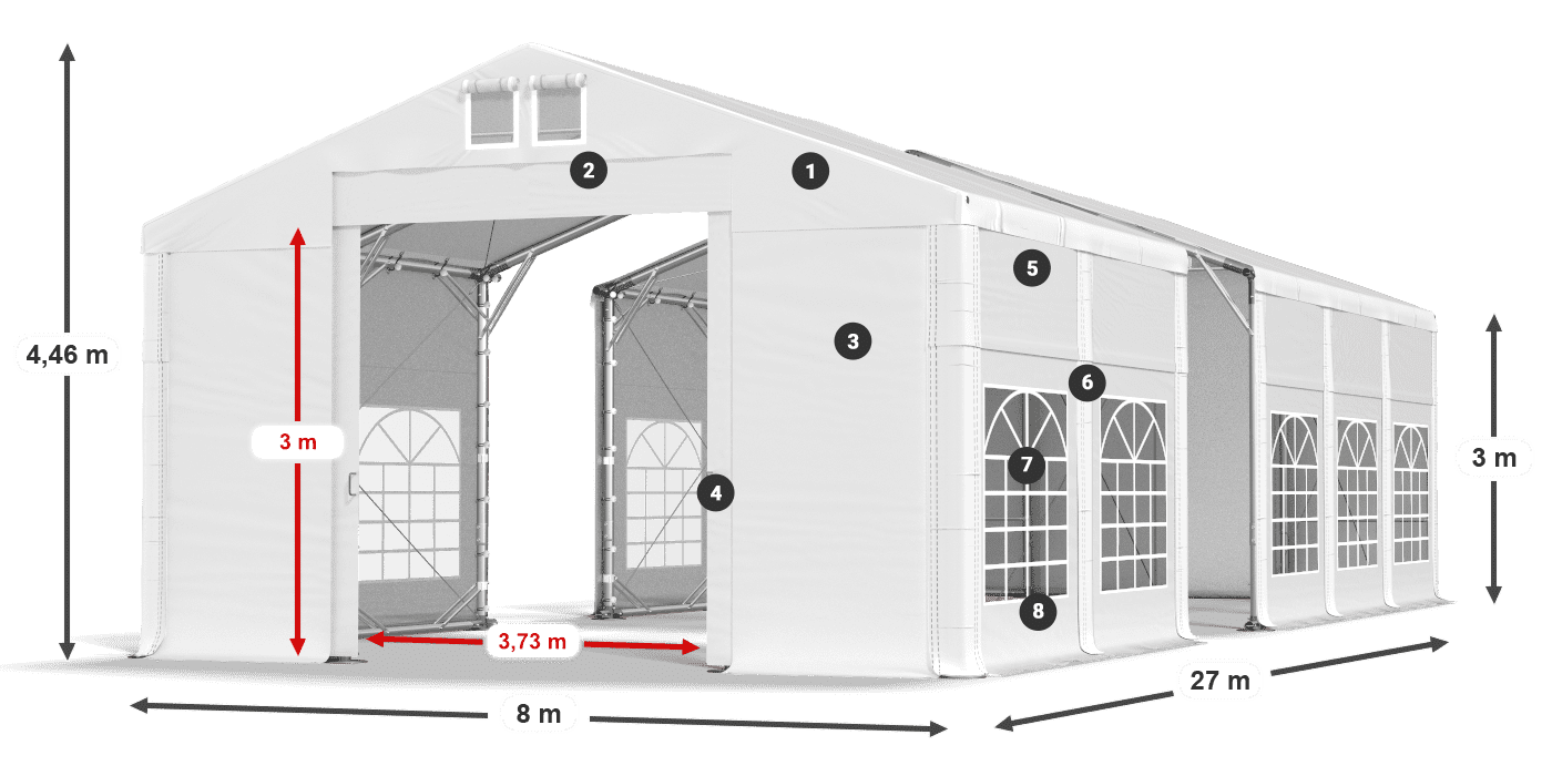 Streha: FR 620 PVC Stene: SD 500 PVC 3 m legenda