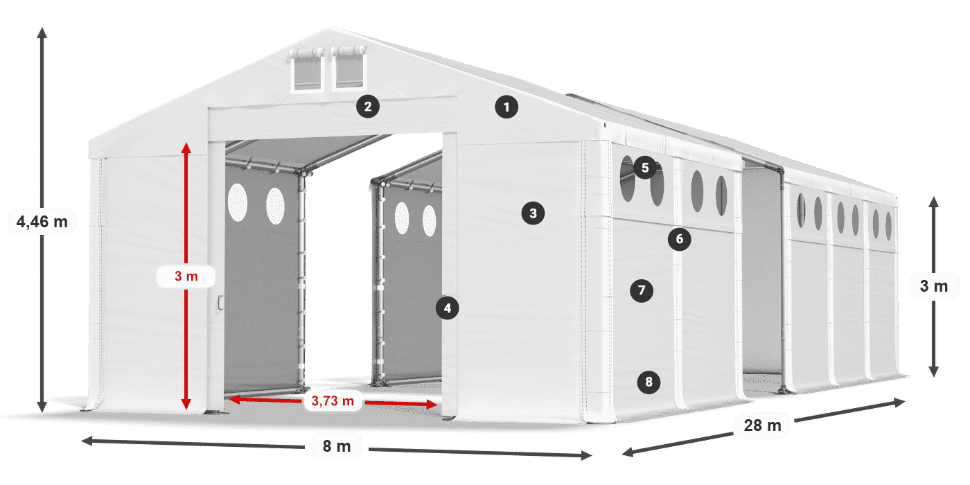 Streha: FR 620 PVC Stene: SD O 500 PVC 3 m legenda