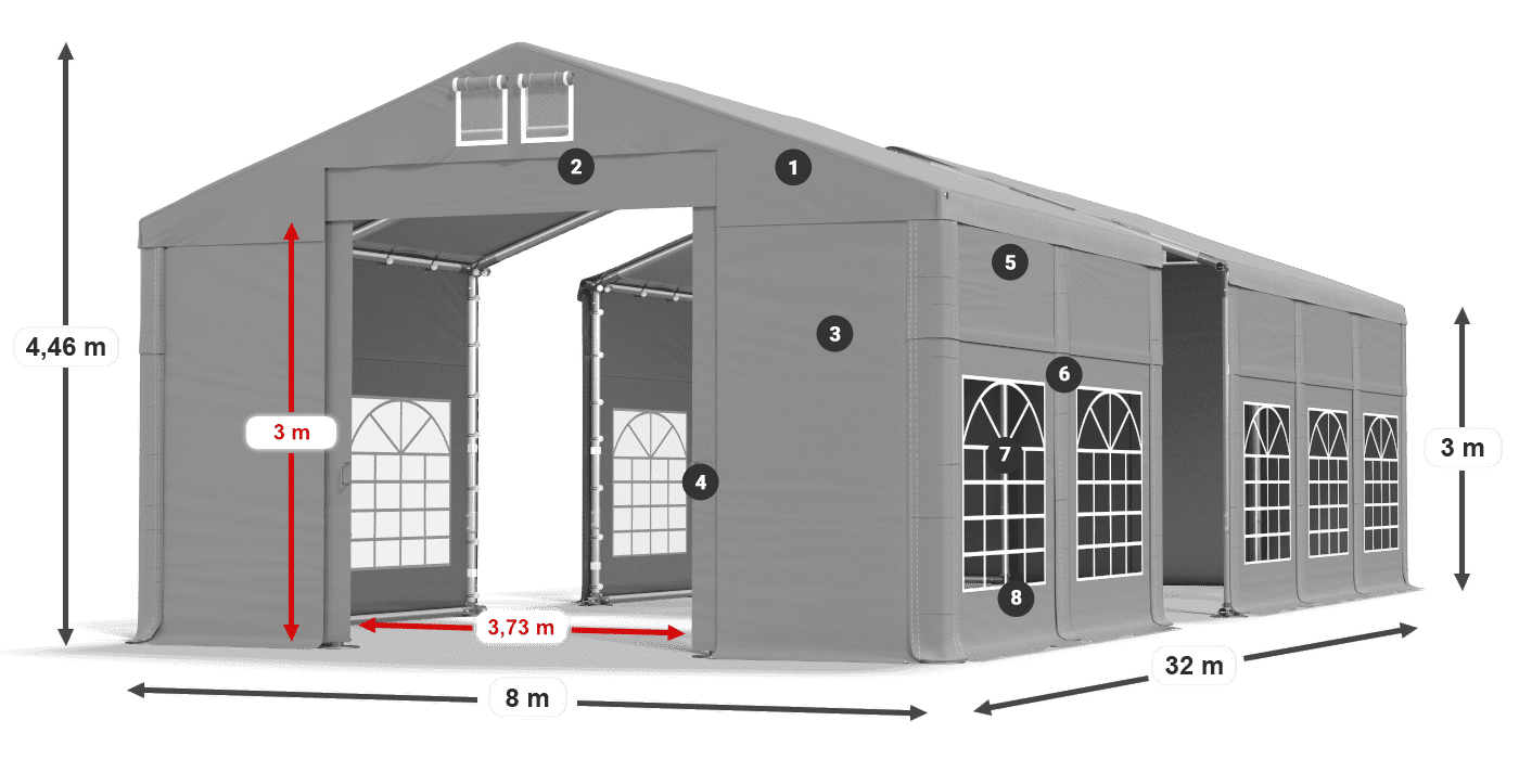 Streha: FR 620 PVC Stene: SD 500 PVC 3 m legenda