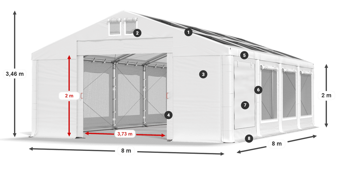 Streha: MS T 580 PVC Stene: SDM 500 PVC 2 m legenda